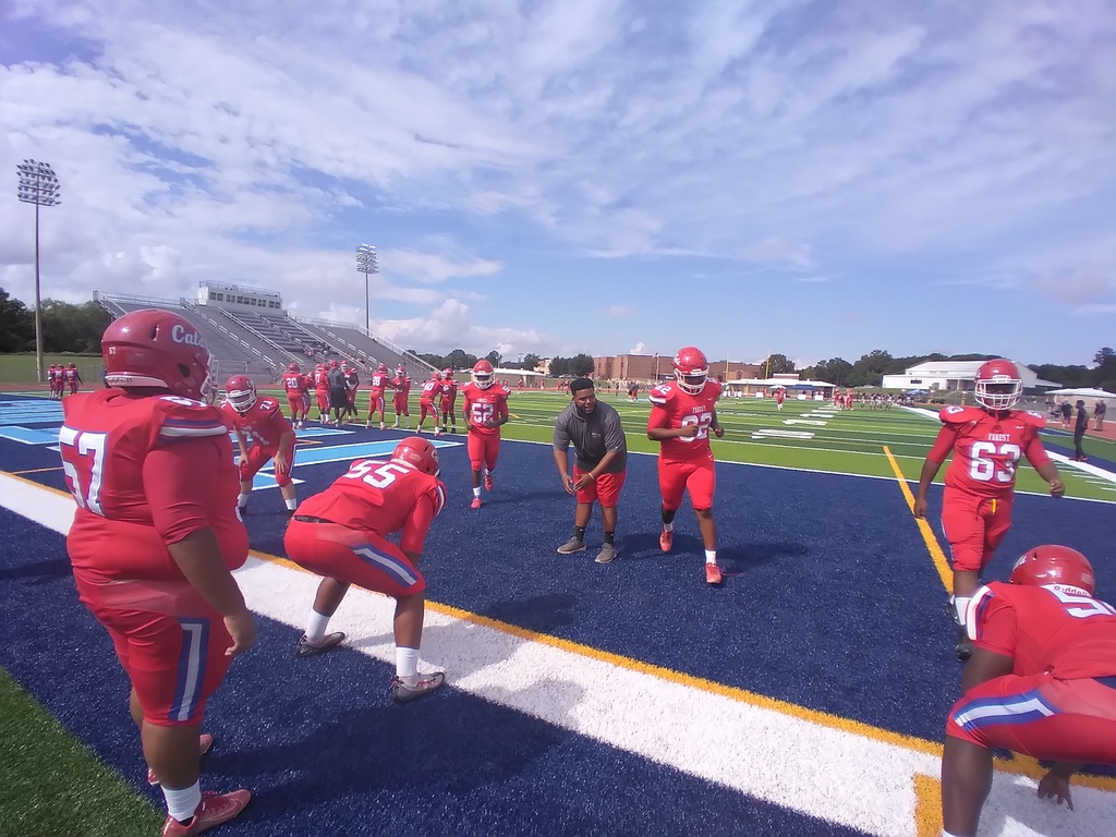 Coach Braggs in action during warm-ups