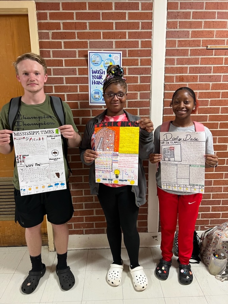 FHS U. S. History students from Ms. Campbell's class share their newspaper projects